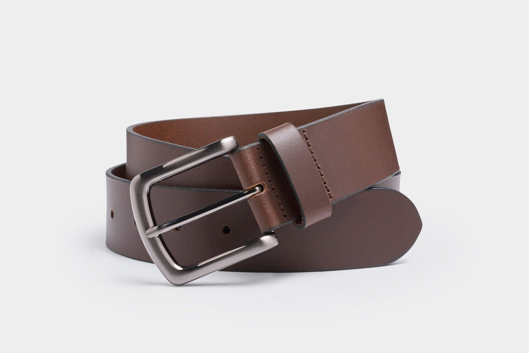 Charles Smith 38 mm klassischer Jeans-Ledergürtel in Braun