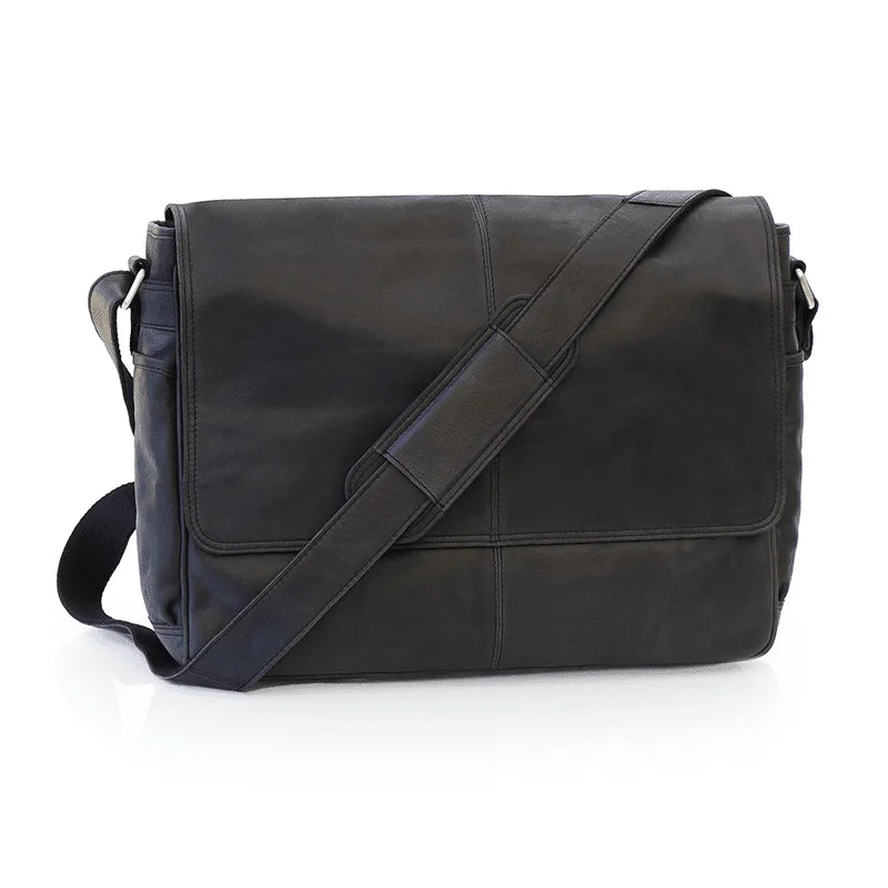 Primehide Columbia Leather Messenger Bag Black Carews.ie