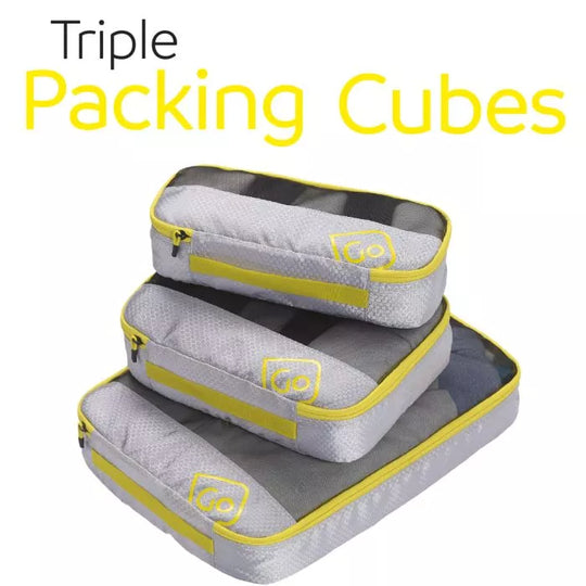 Go Travel Luggage Packing Cubes Triple Pack