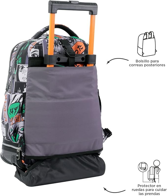 Totto Abnehmbarer Schulrucksack mit Rollen, 4 Jahre