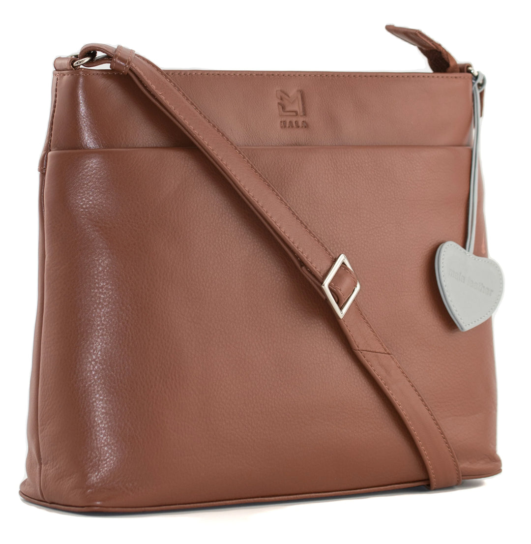 Mala Anishka Large Leather Crossbody Handbag
