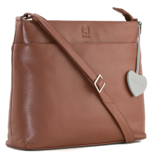 Mala Anishka Large Leather Crossbody Handbag