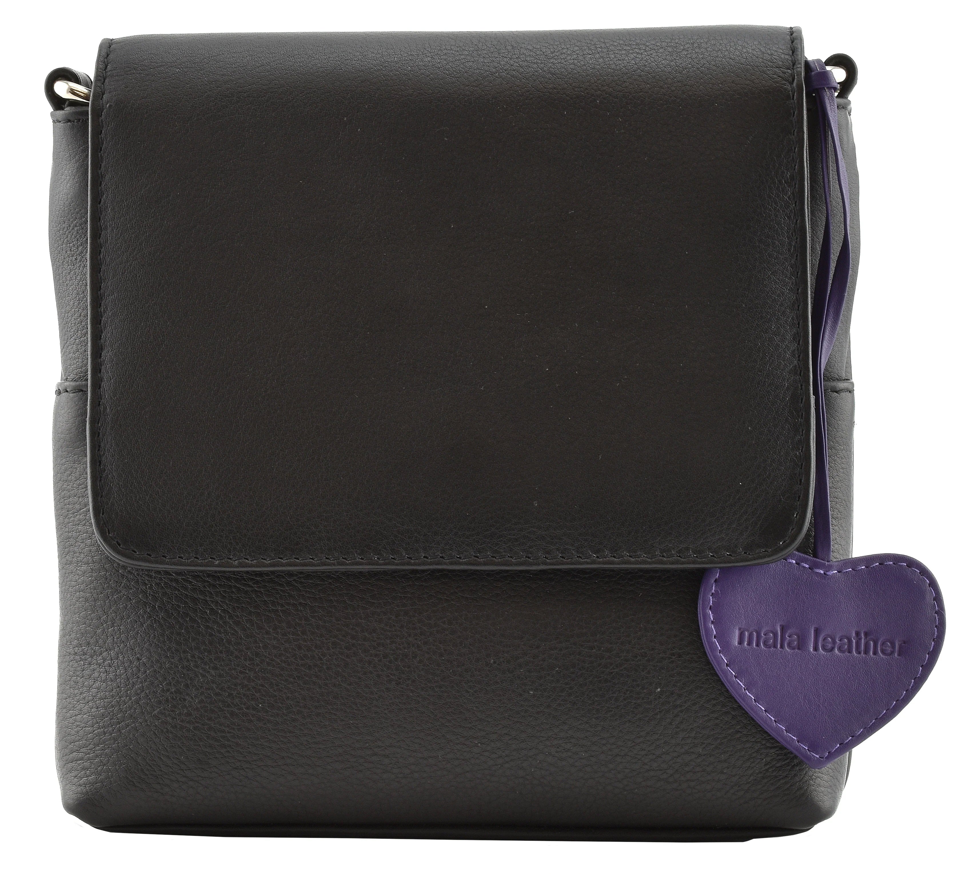 Mala Anishka Small Travel Leather Crossbody Shoulder Handbag Black