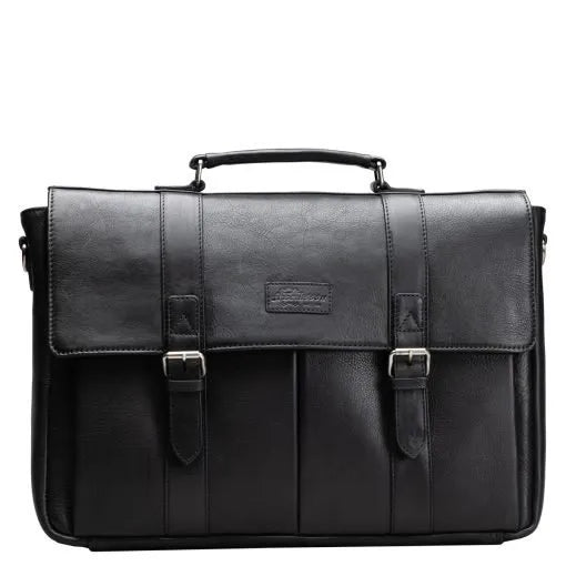 A. Eriksson Leather Briefcase with quick-release buckles.