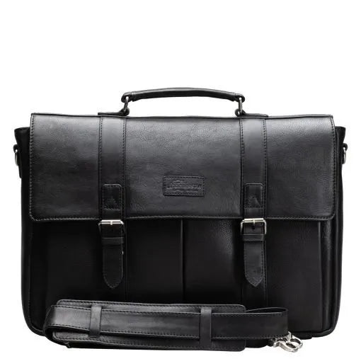 A. Eriksson Leather Briefcase with quick-release buckles.