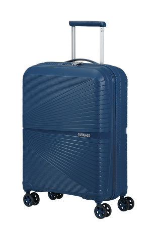 Front view of  American Tourister Airconic 55x40x20cm cabin suitcase,  available at Carews of Limerick.