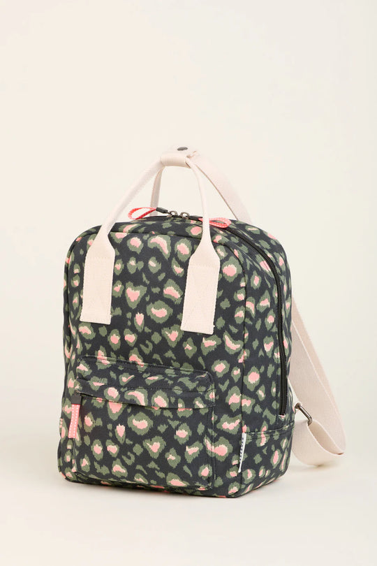 Sac à dos classique à imprimé léopard kaki Brakeburn