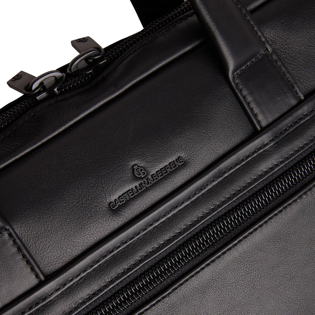 Castelijn & Beerens Charlie Leather Laptop Briefcase 15.6" RFID Black