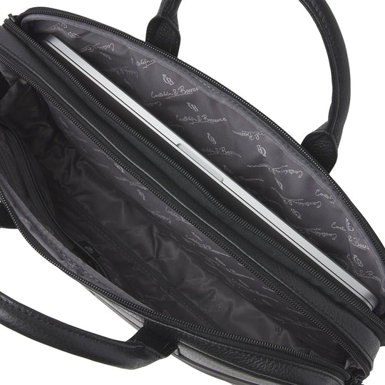 Castelijn & Beerens Leather Alpha Laptop Briefcase 15.6" RFID Black