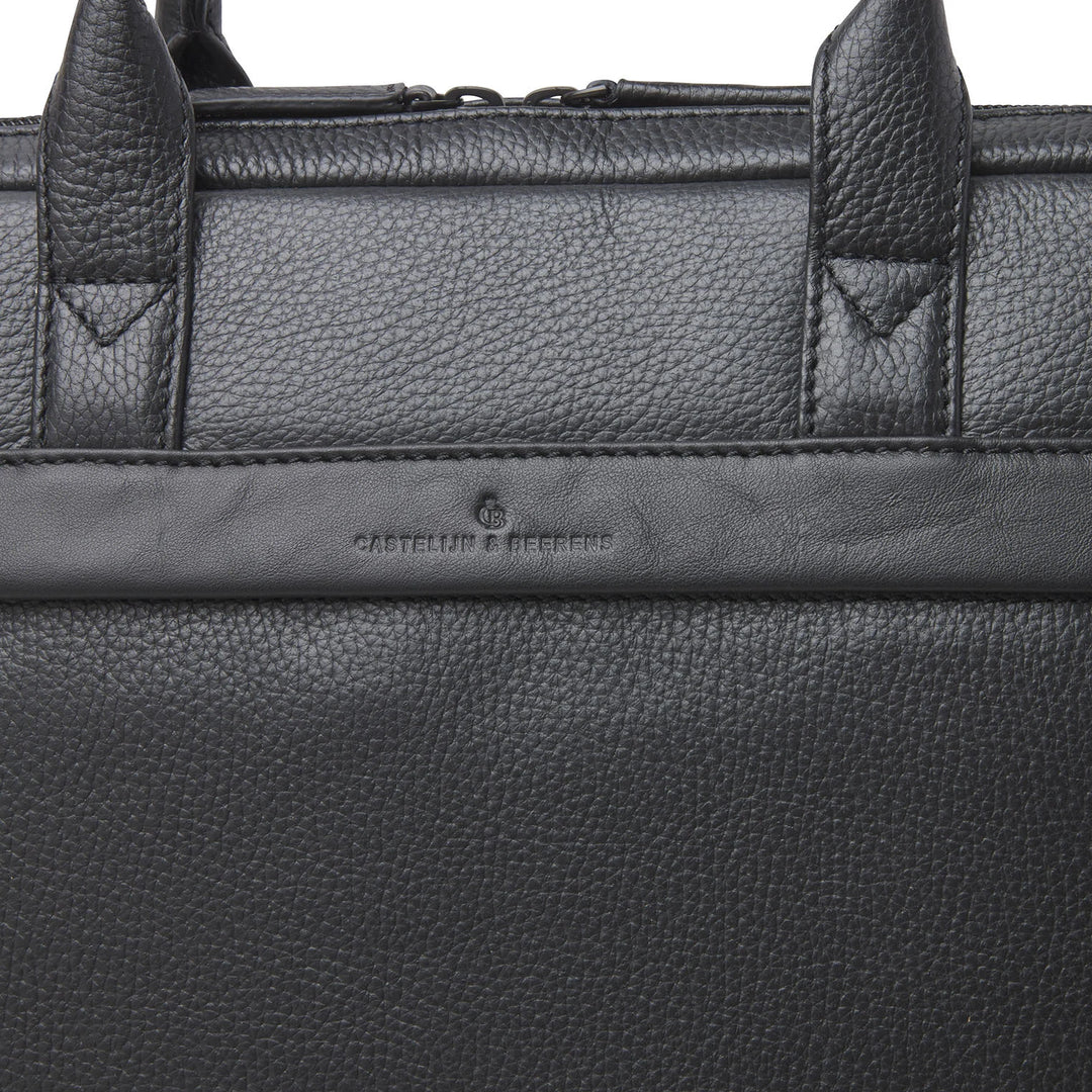 Castelijn & Beerens Leather Alpha Laptop Briefcase 15.6" RFID Black