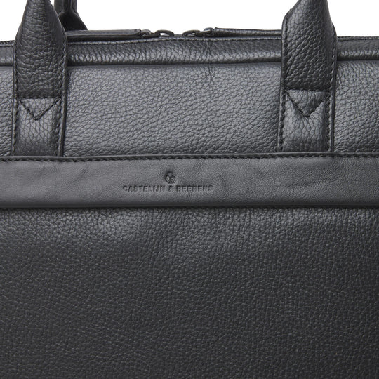 Castelijn & Beerens Leather Alpha Laptop Briefcase 15.6" RFID Black