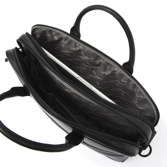 Castelijn & Beerens Leather Moss Laptop Briefcase 17" RFID Black