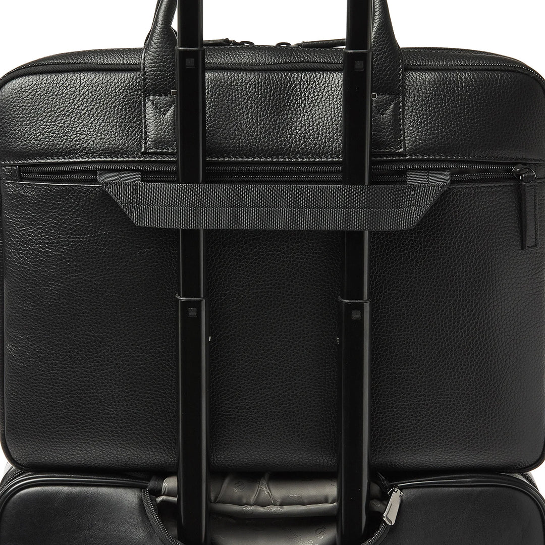 Castelijn & Beerens Leather Moss Laptop Briefcase 17" RFID Black