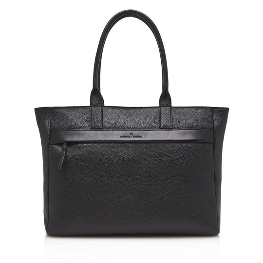 Castelijn &amp; Beerens Sac bandoulière en cuir pour ordinateur portable 15,6" RFID Noir