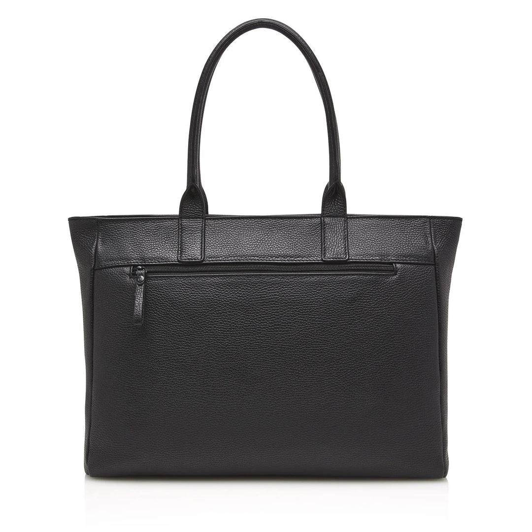 Castelijn &amp; Beerens Sac bandoulière en cuir pour ordinateur portable 15,6" RFID Noir