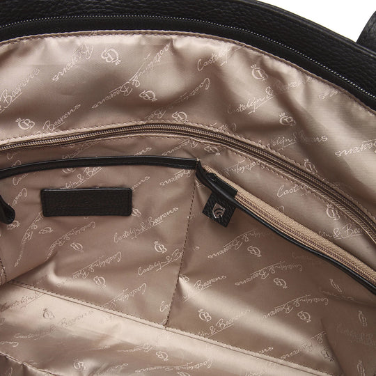 Castelijn &amp; Beerens Sac bandoulière en cuir pour ordinateur portable 15,6" RFID Noir