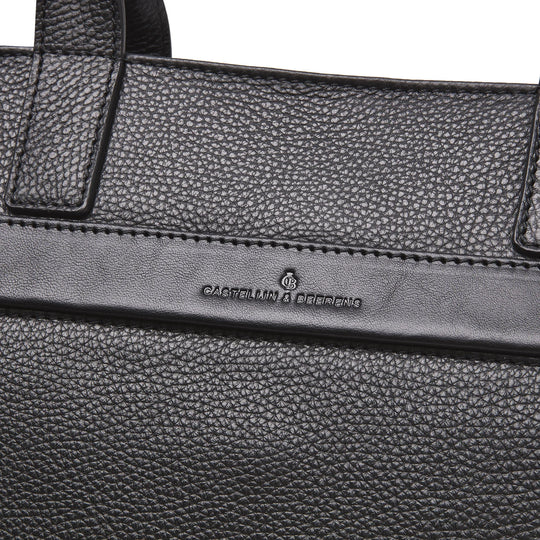 Castelijn &amp; Beerens Sac bandoulière en cuir pour ordinateur portable 15,6" RFID Noir