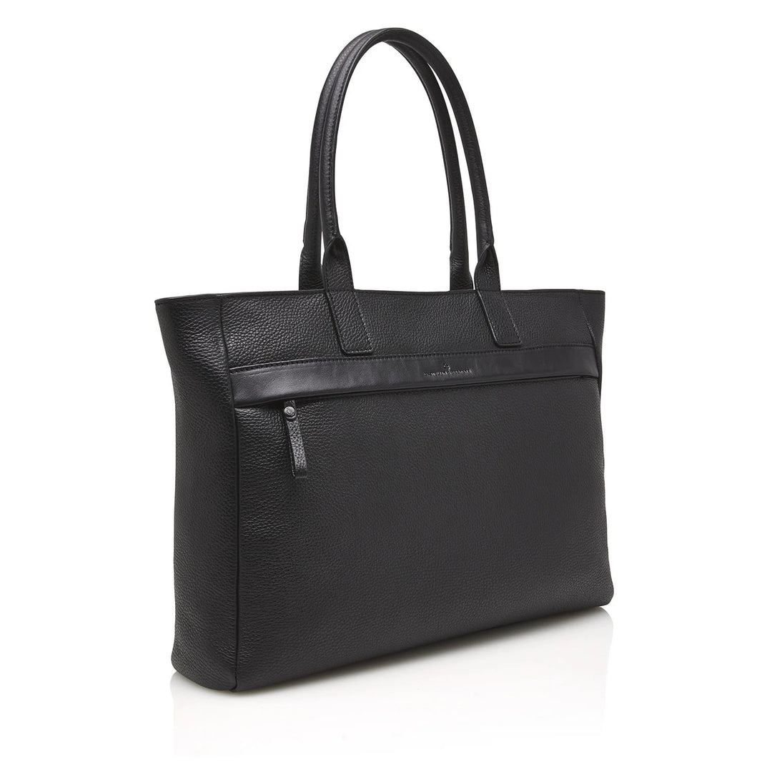 Castelijn &amp; Beerens Sac bandoulière en cuir pour ordinateur portable 15,6" RFID Noir