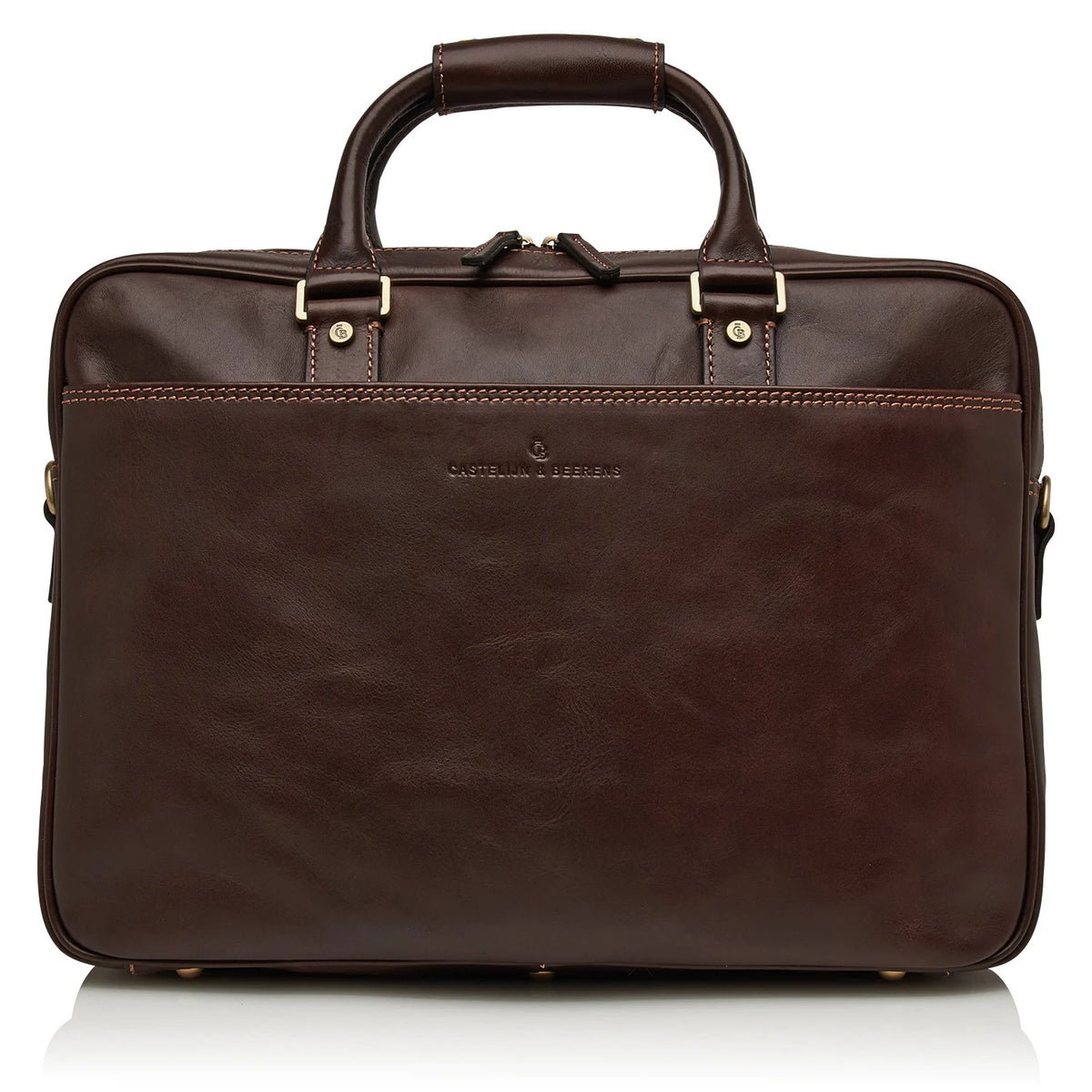Castelijn Beerens Verona 15.6 laptop leather briefcase Mocca