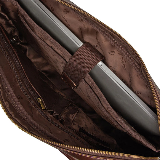 Castelijn Beerens Verona 15.6 laptop leather briefcase Mocca- laptop sleeve