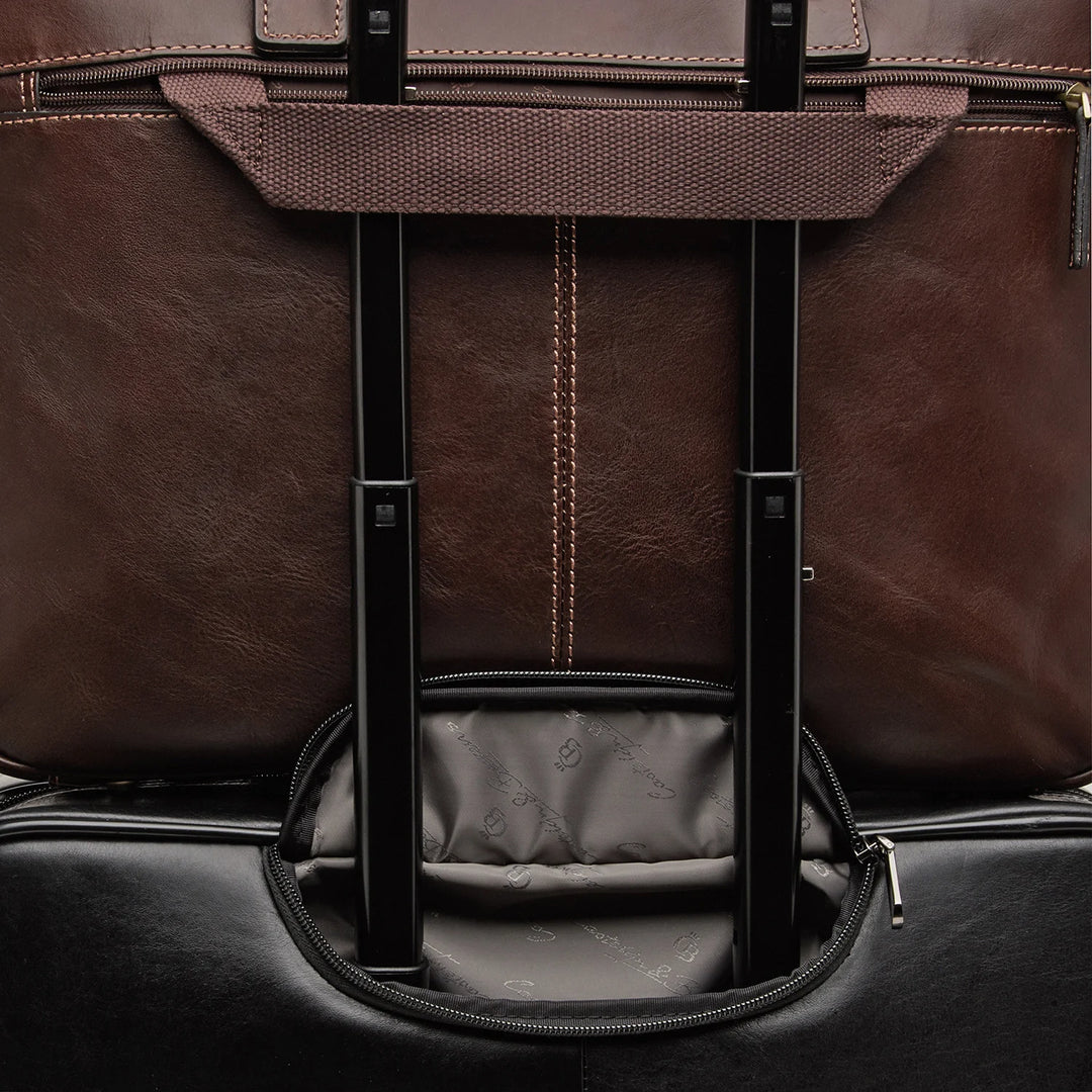 Castelijn & Beerens Verona Leather Laptop Briefcase 15.6" RFID Mocca