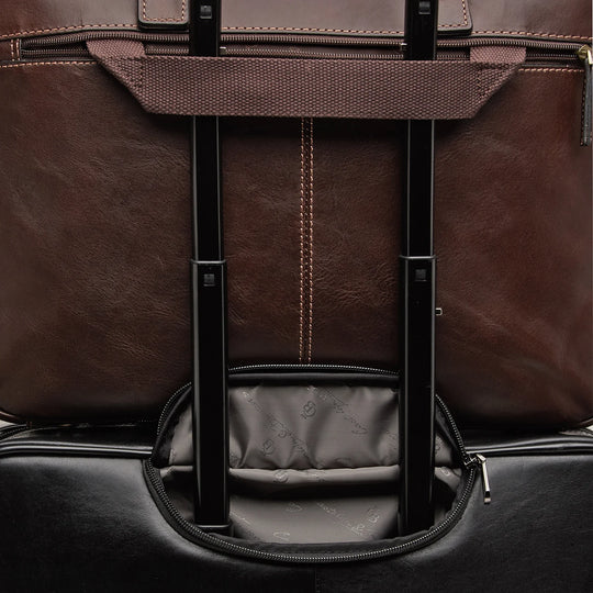 Castelijn & Beerens Verona Leather Laptop Briefcase 15.6" RFID Mocca