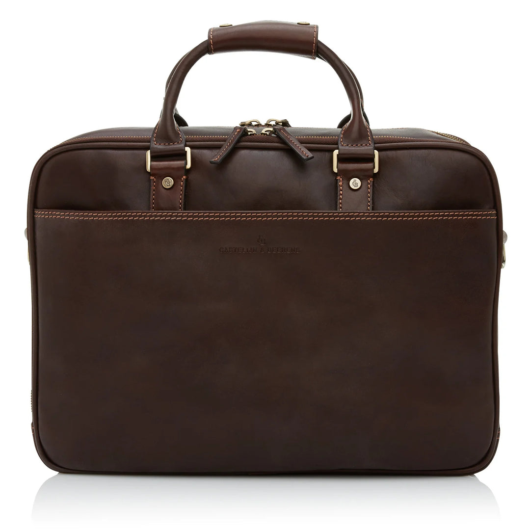 Castelijn Beerens Verona 15.6 laptop leather travelbag mocca