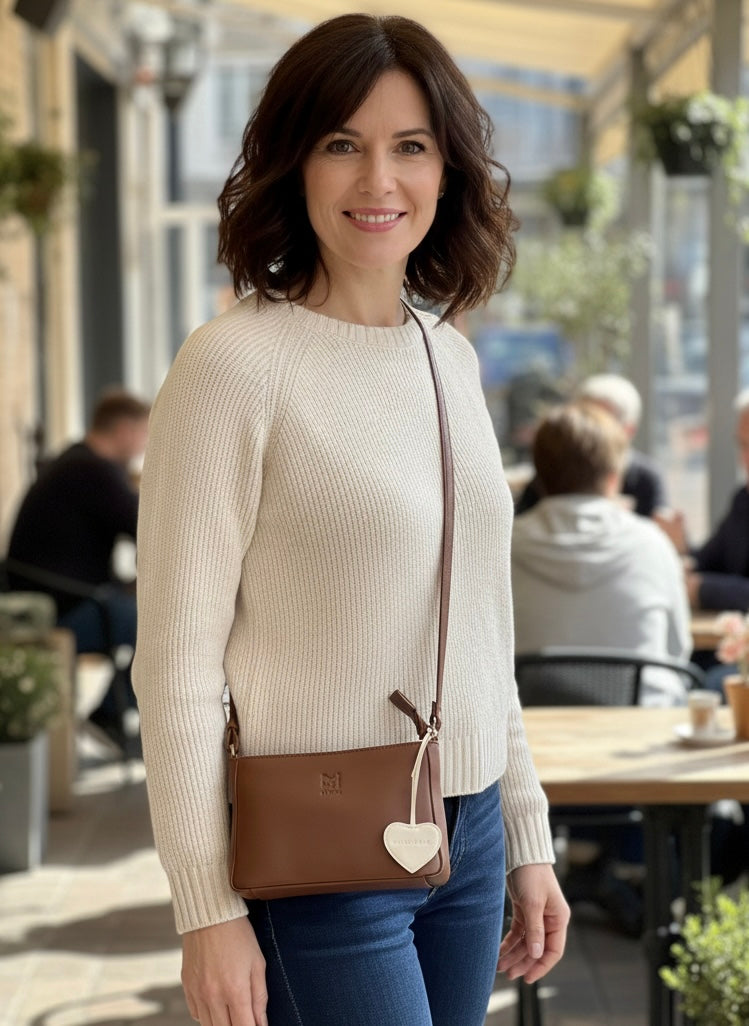 Mala Anishka Small Leather Crossbody Shoulder Handbag