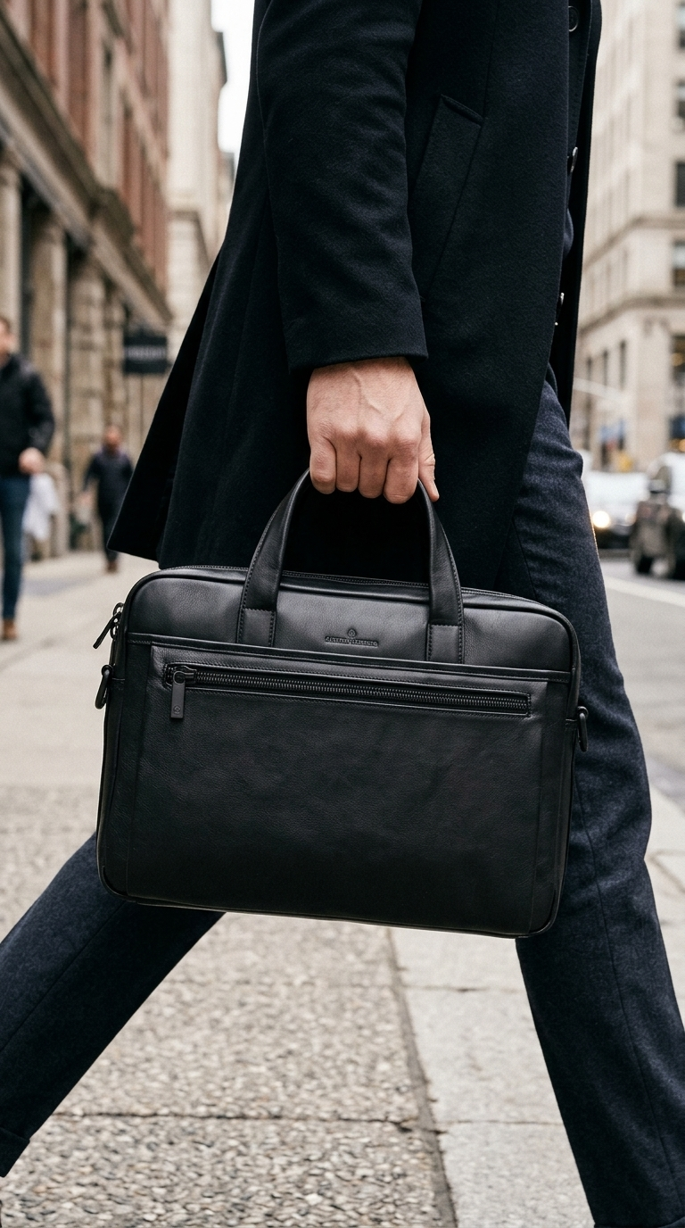 Castelijn & Beerens Charlie Leather Laptop Briefcase 15.6" RFID Black