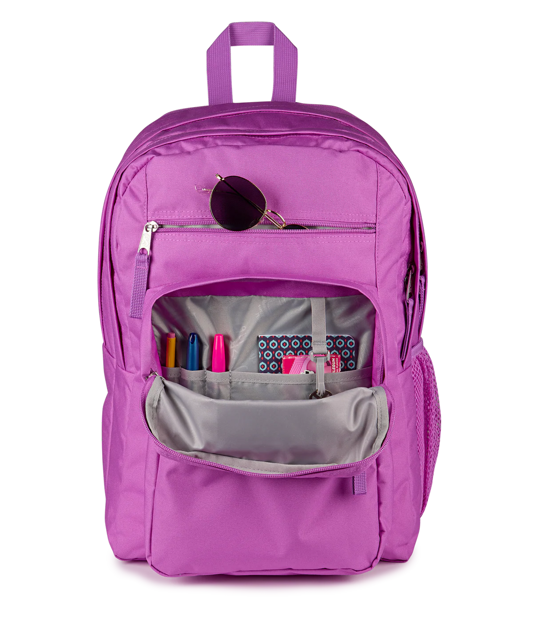 Open view JanSport Big Student 34L large school bag in digital print, a durable secondary school backpack available at Carews of Limerick