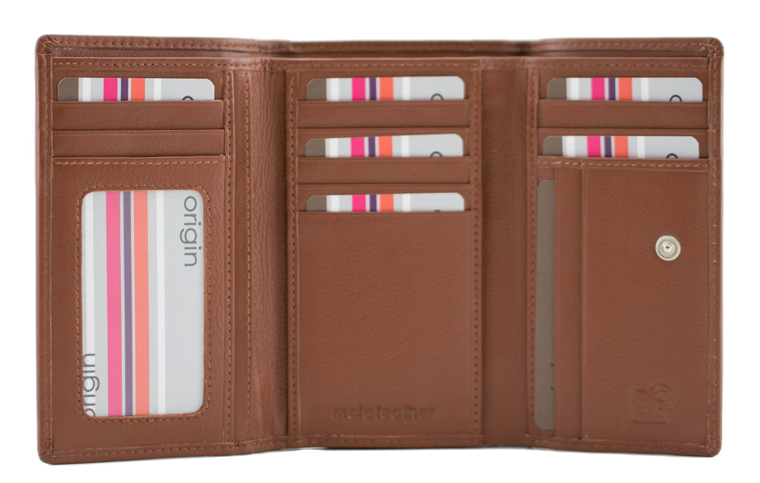 Mala Origin Leather Tri-Fold RFID Ladies Purse