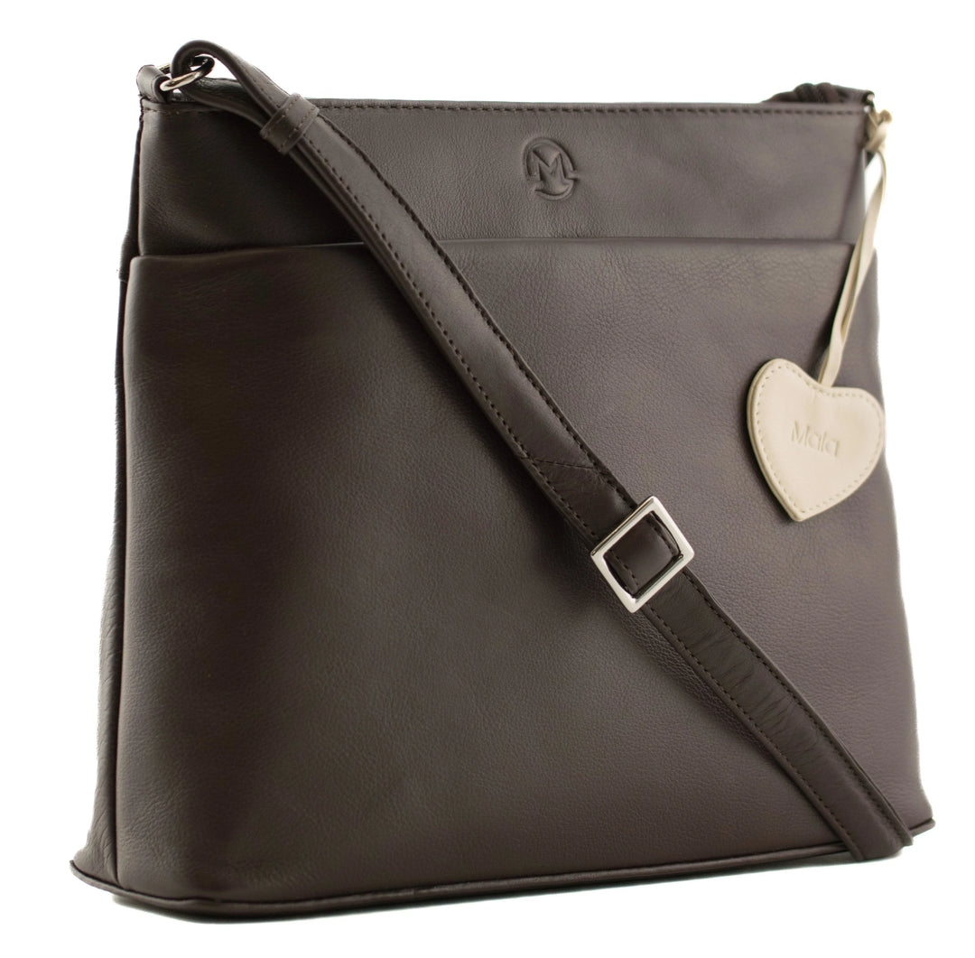 Sac à bandoulière en cuir Mala Anishka grand format 