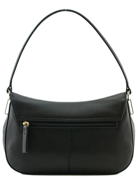 Mala Monroe Leather Shoulder Bag back zip pocket