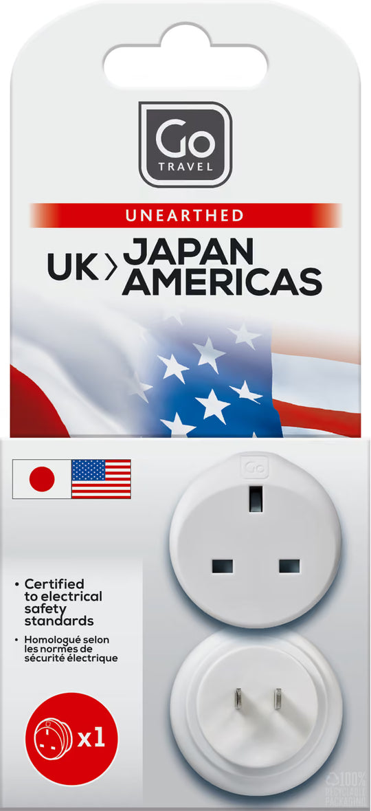 Go Travel Adaptor UK/Ireland to Japan/USA