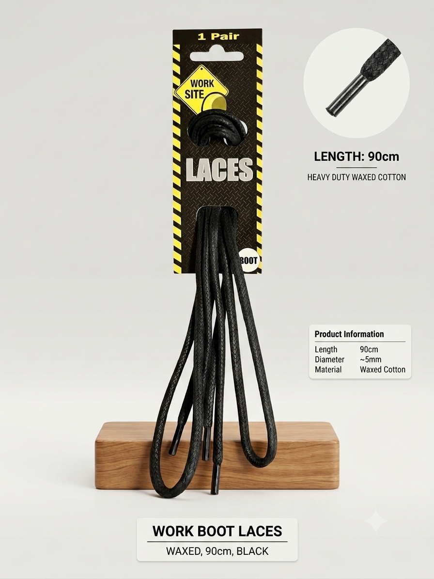 Work Site Boot lace Waxed 90cm