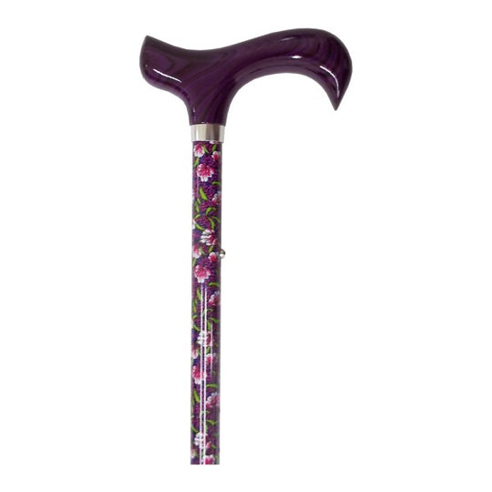 Adjustable walking stick purple morris finish