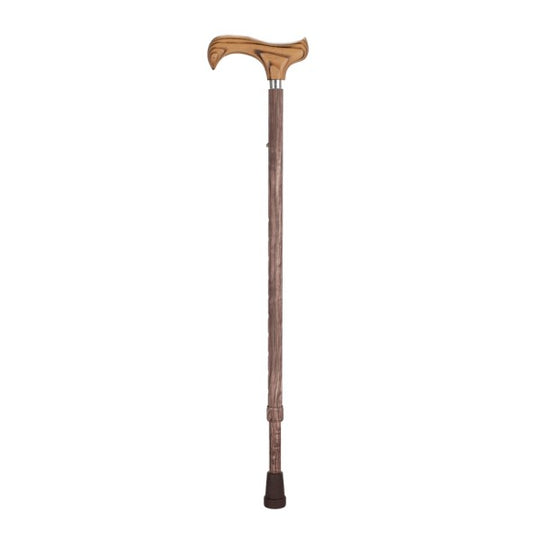 Adjustable walking stick rosewood finish
