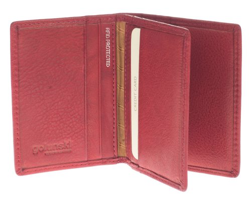 Golunski RF11 Leather Credit Card Holder with RFID Protection Red
