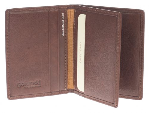 Golunski RF11 Leather Credit Card Holder with RFID Protection Tan