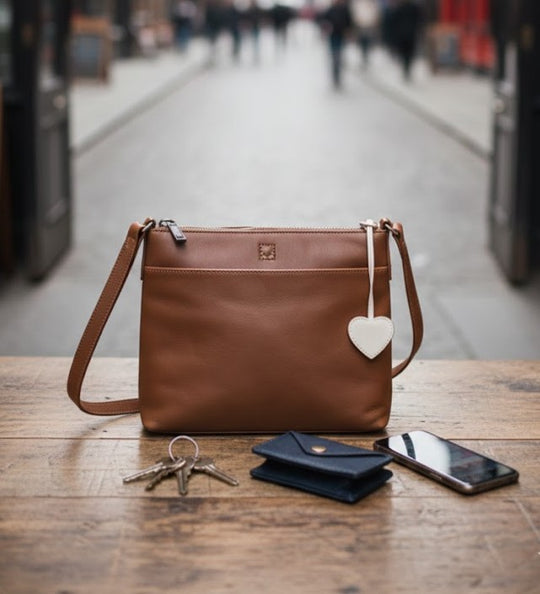 Mala Anishka Large Leather Crossbody Handbag